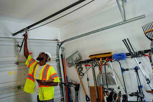 Professional Garage Door Panel Replacement technician working in Latta, OK